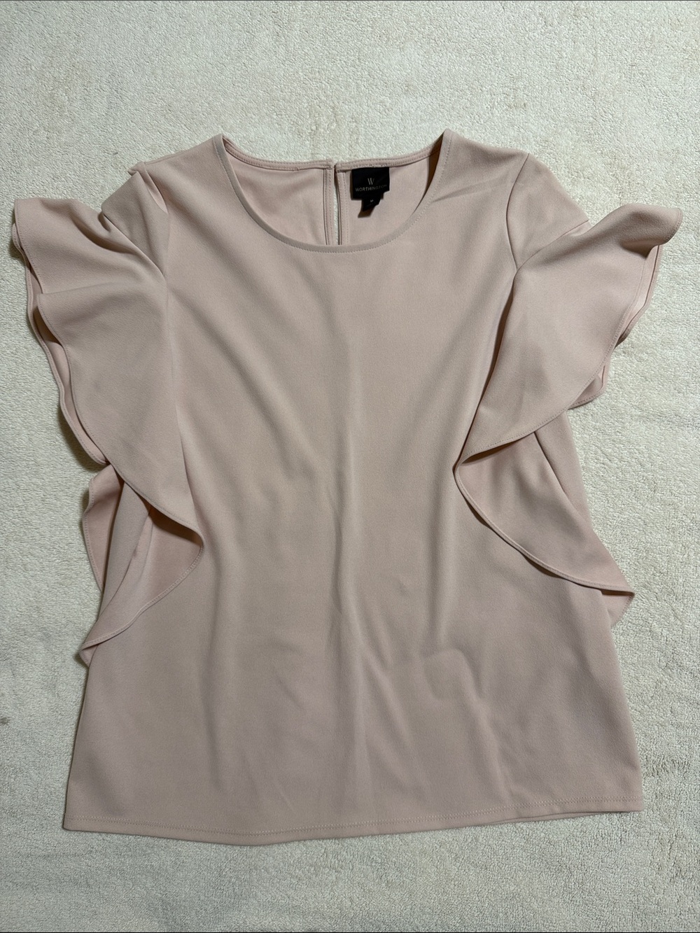 Worthington Blush Pink Ruffle Sleeve Blouse